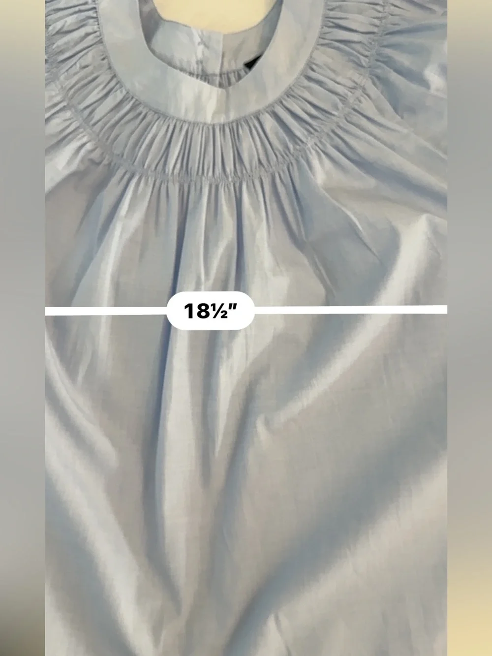 J. Crew Light Blue Smock-neck puff-sleeve top in cotton poplin- Small- like new!